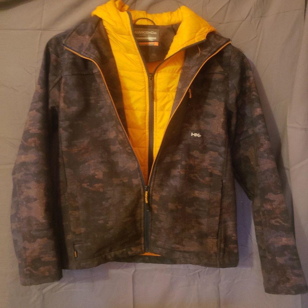 yellow and camo Boys water proof jacket